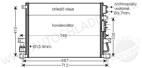 Kondenzátor klimatizácie 13.560